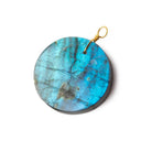 30mm Labradorite plain coin disc focal beads 1 piece A - Beadsofcambay.com