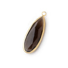 30x12mm Vermeil Bezel Smoky Quartz Pear Pendant 1 piece - Beadsofcambay.com