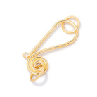30x12mm Vermeil Hook Swirl Design 1 piece - Beadsofcambay.com