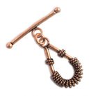30x15mm Copper Toggle Twisted Wire Wrapped Pear Set of 2 - Beadsofcambay.com