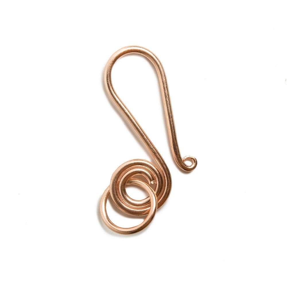 30x15mm Rose Gold plated Silver S Hook Swirl Design 1 pcs - Beadsofcambay.com