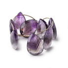 30x22-34x23mm Houndstooth Cape Amethyst Faceted Pear Beads 8 inch 8 pieces - Beadsofcambay.com