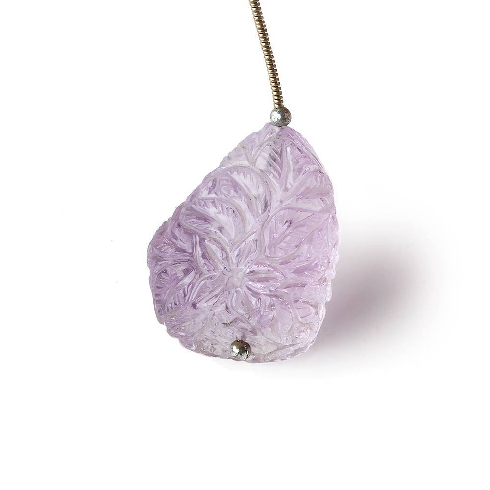 30x22x15mm Ametrine Floral Carved Nugget Focal Bead 1 piece - Beadsofcambay.com