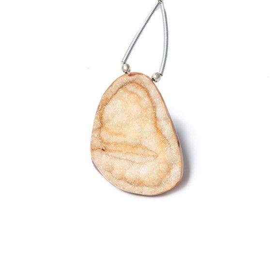 30x24mm Cantelope Orange Agate Drusy Freeform Focal Bead 1 piece - Beadsofcambay.com