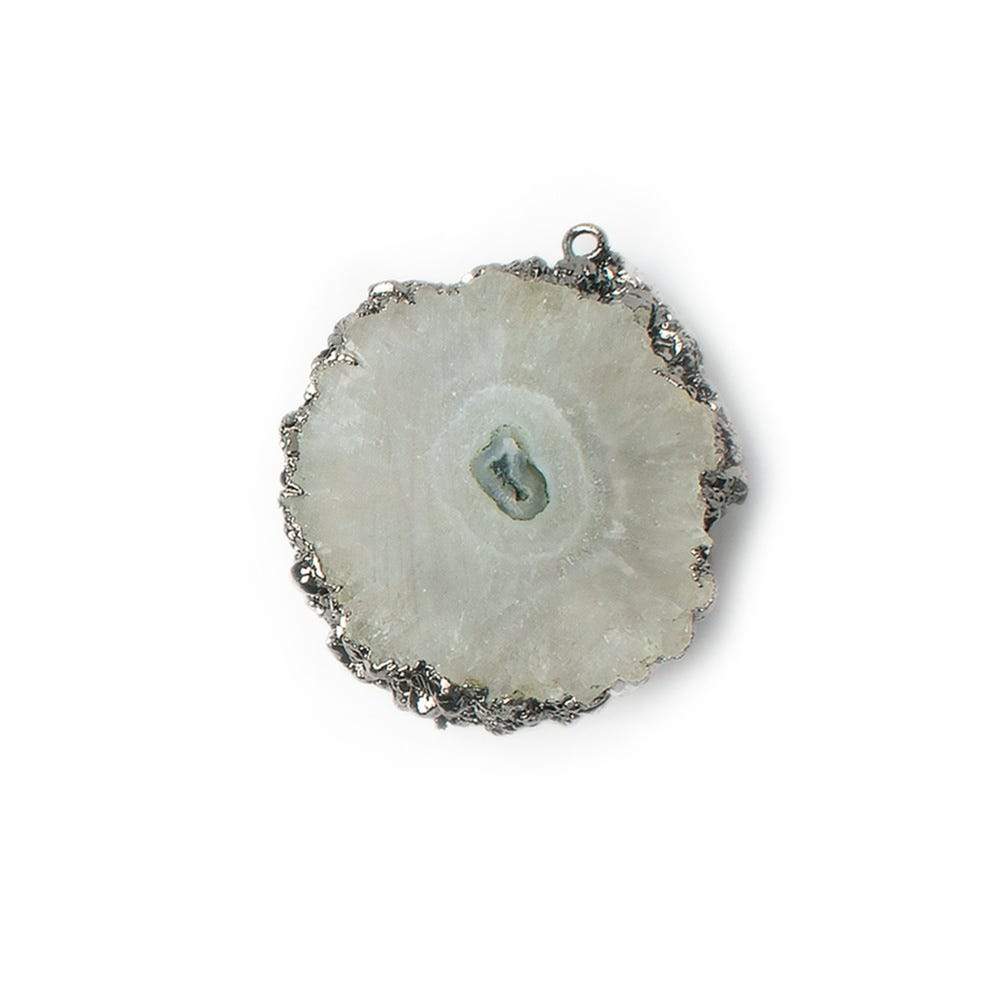 30x27mm Black Gold Leafed Solar Quartz Slice Focal Bead 1 piece - Beadsofcambay.com