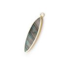 30x8mm Gold Leafed Labradorite Marquise Focal Pendant 1 piece - Beadsofcambay.com
