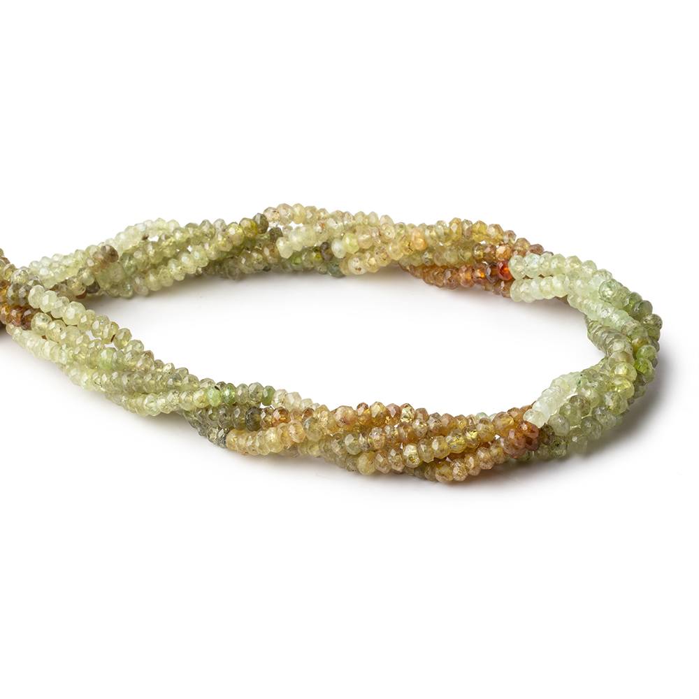 4mm Grossular Garnet Faceted Rondelles 14.5 inch 139 Beads - BeadsofCambay.com