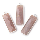 31x11mm Silver Bezel Chocolate Moonstone Bar 1 ring pendant 1 piece - Beadsofcambay.com