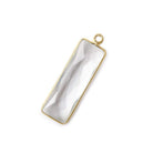 31x11mm Vermeil Bezel Crystal Quartz Bar 1 ring pendant 1 piece - Beadsofcambay.com
