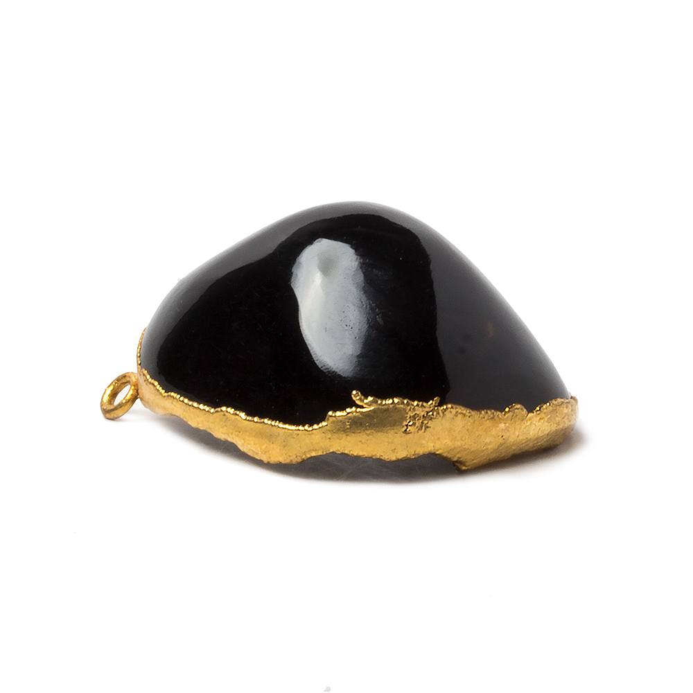 31x26x14mm Gold Leafed Black & Grey Concave Drusy Focal Pendant 1 piece - Beadsofcambay.com