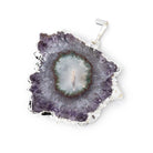 31x35mm Silver Leafed Amethyst Solar Quartz Slice Pendant 1 focal piece - Beadsofcambay.com