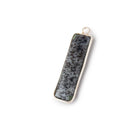 31x9mm Sterling Silver Bezel Dendritic Opal Plain Bar Pendant 1 piece - Beadsofcambay.com