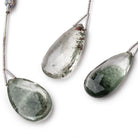 32-34mm Moss Quartz Faceted Pear Focal 1 Bead - Beadsofcambay.com
