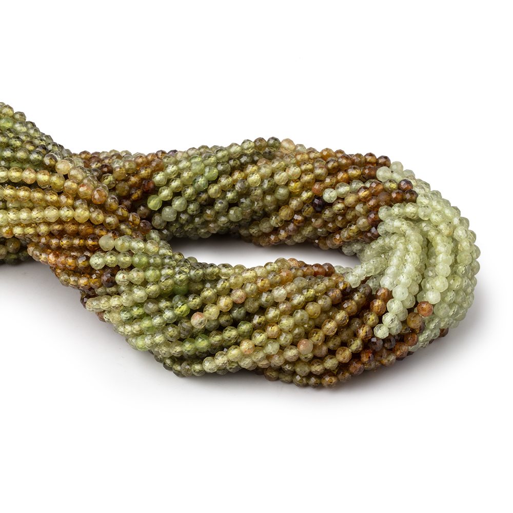 3.2mm Grossular Garnet Micro Faceted Round Beads 12.5 inch 106 pieces - Beadsofcambay.com