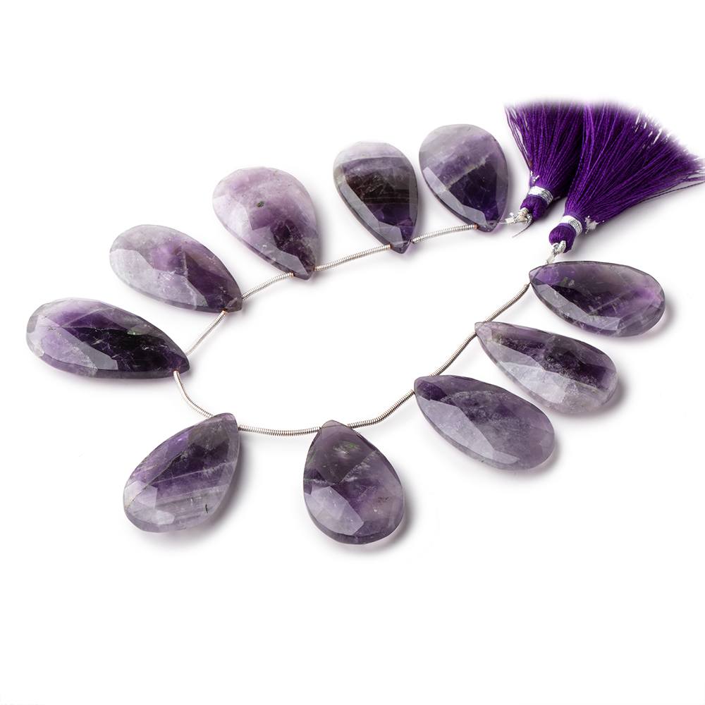32x21-38x20mm Cape Amethyst Faceted Pear Beads 8 inch 10 pieces - Beadsofcambay.com