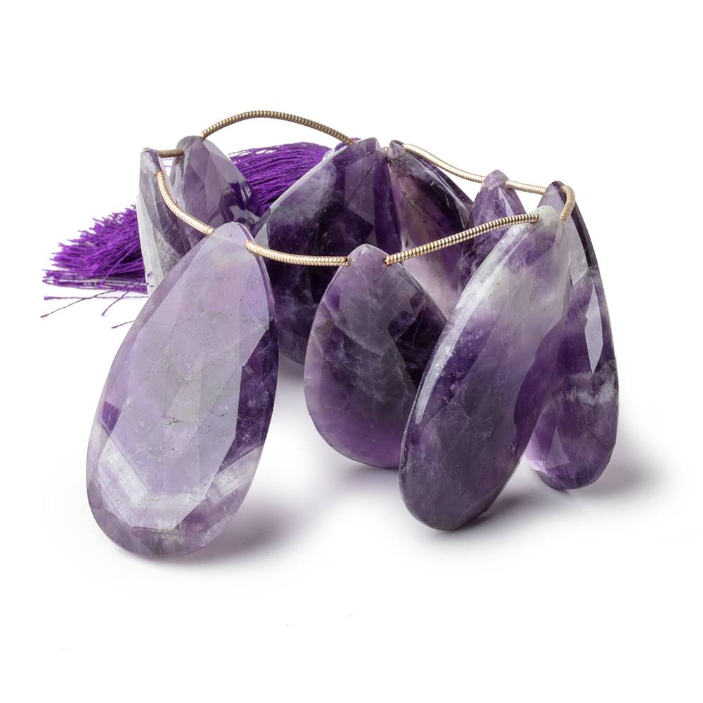 32x22-45x24mm Cape Amethyst Faceted Pear Beads 9 inch 9 pieces - Beadsofcambay.com
