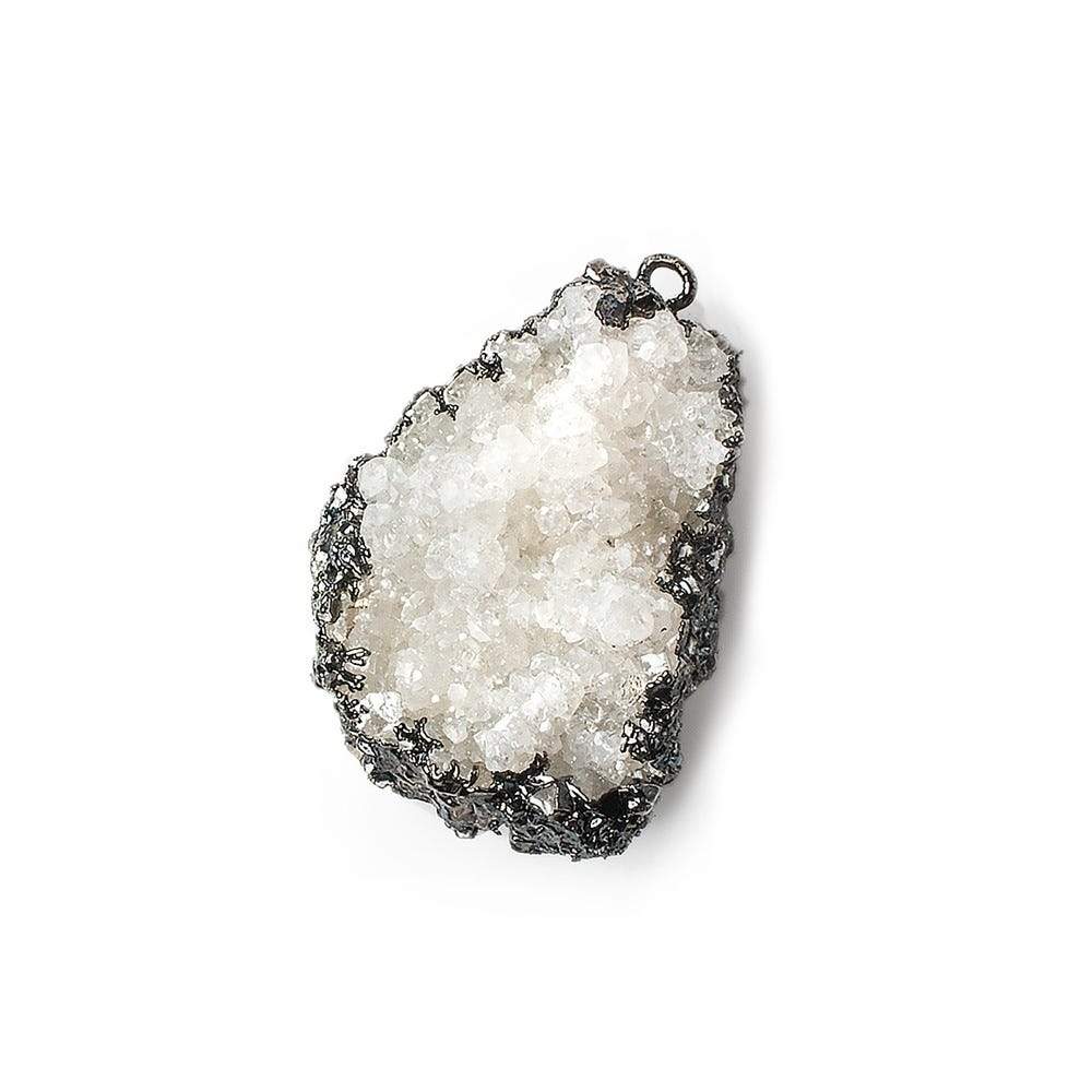 32x22mm Black Gold Leafed Calcite Mineral Crystal Pendant 1 piece - Beadsofcambay.com