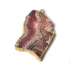 32x22x5mm Gold Leafed Rhodochrosite Slice Focal Bead - Beadsofcambay.com