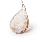 32x23mm Rutilated Quartz Faceted Pear Focal Bead 1 piece - Beadsofcambay.com