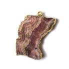 32x23x5mm Gold Leafed Rhodochrosite Slice Focal Bead - Beadsofcambay.com