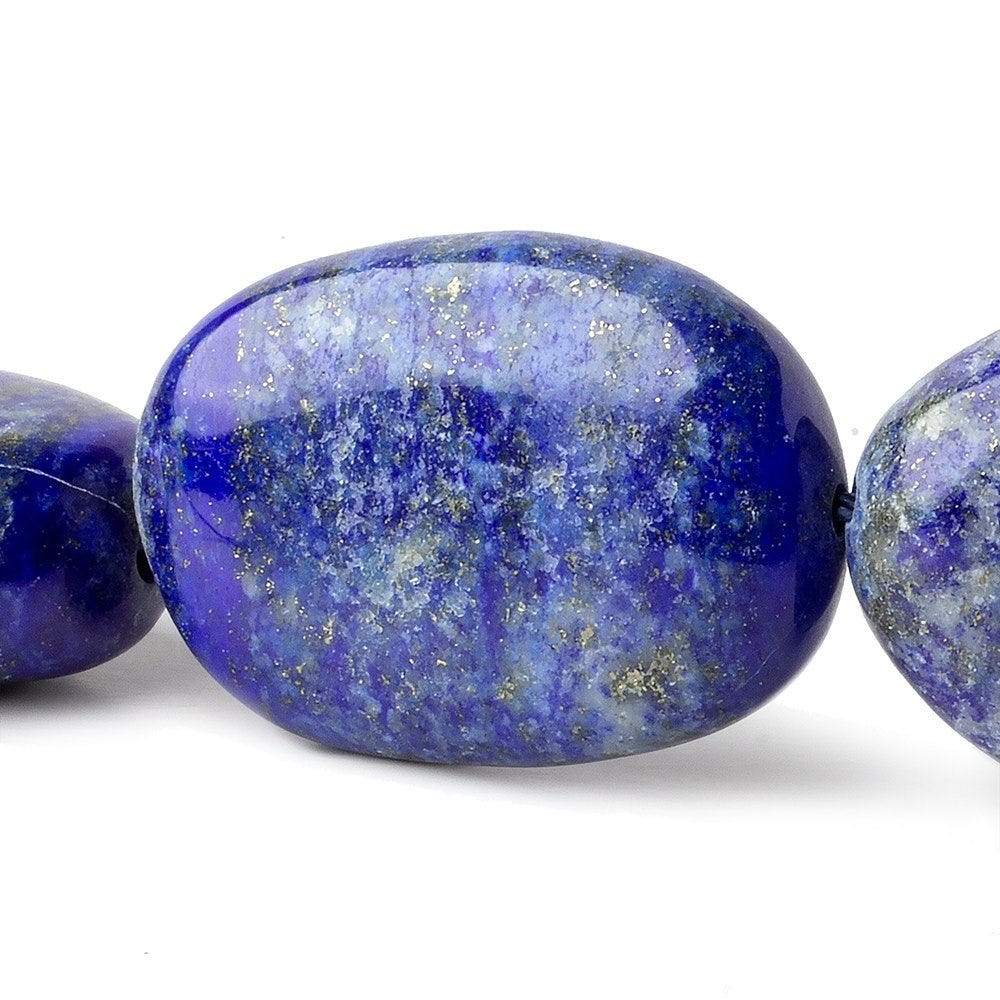 32x24-35x25mm Lapis Lazuli Plain Nugget Beads 16 inch 12 pieces - Beadsofcambay.com