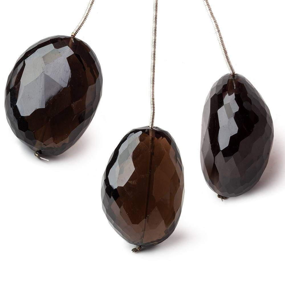32x25-35x25mm Smoky Quartz Faceted Nugget Focal Bead 1 piece - Beadsofcambay.com