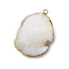 32x25x11mm Gold Leafed White Concave Drusy Focal Pendant 1 piece - Beadsofcambay.com