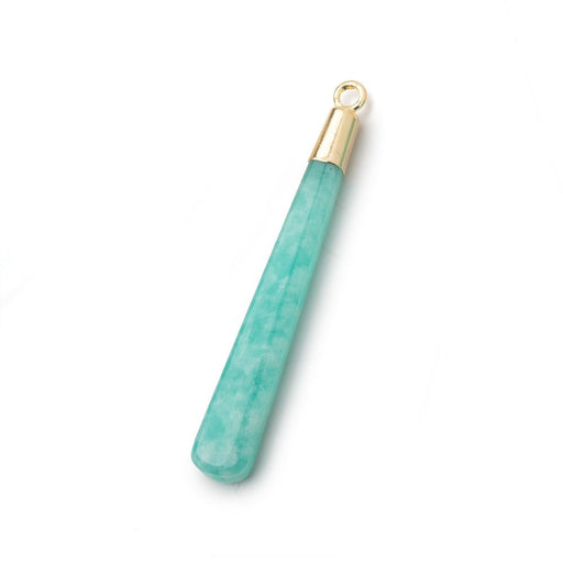 33-39mm Gold Leafed Amazonite Pear Pendant 1 focal piece - Beadsofcambay.com