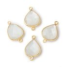 16x14mm Vermeil Bezel White Moonstone faceted pear Connector 1 piece view 1