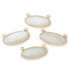 28x11.5mm Vermeil Bezel White Moonstone Oval East West Connector 1 piece View 1