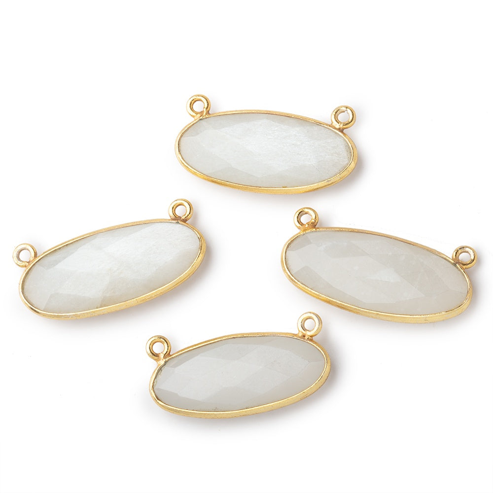 28x11.5mm Vermeil Bezel White Moonstone Oval East West Connector 1 piece View 1
