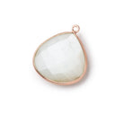 22x22mm Rose Gold .925 Bezeled White Moonstone Heart Pendant 1 piece - BeadsofCambay.com