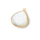 22x22mm Vermeil Bezeled White Moonstone Heart Pendant 1 piece - BeadsofCambay.com