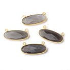 28x11.5mm Vermeil Bezel Platinum Grey Moonstone Oval East West Connector 1 piece View 1