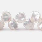 11x10-15x11mm Off White Top Drilled Keshi Freshwater Pearls 14.5 inch 42 Beads - BeadsofCambay.com