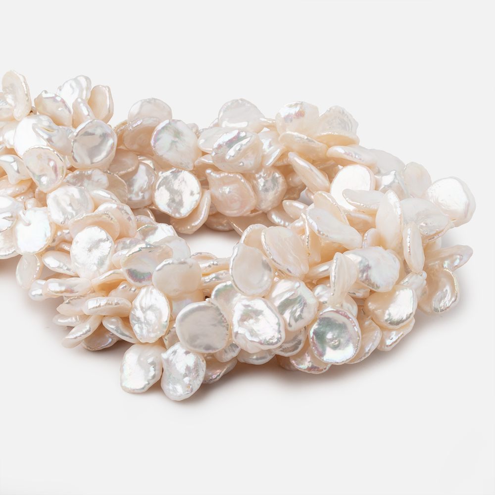 11x10-15x11mm Off White Top Drilled Keshi Freshwater Pearls 14.5 inch 42 Beads - BeadsofCambay.com