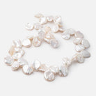 11x10-15x11mm Off White Top Drilled Keshi Freshwater Pearls 14.5 inch 42 Beads - BeadsofCambay.com