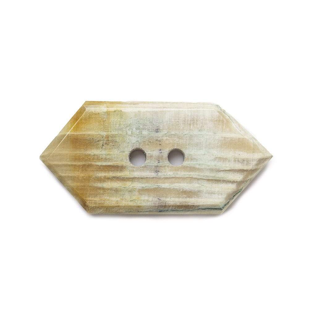 33.5x16.5mm Jasper Modified Hexagon 2.5mm hole button 1 piece - Beadsofcambay.com