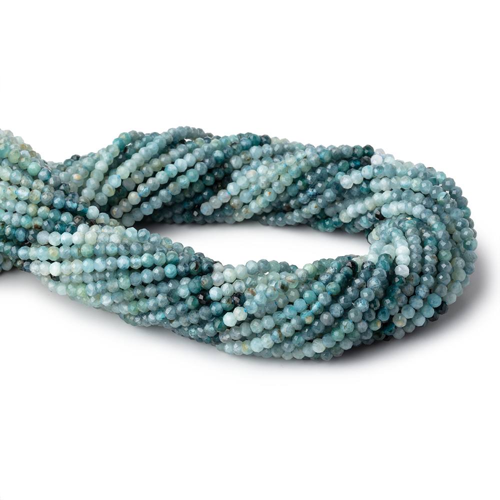 3.3mm Grandidierite Micro Faceted Rondelle Beads 12.5 inch 118 pieces - Beadsofcambay.com