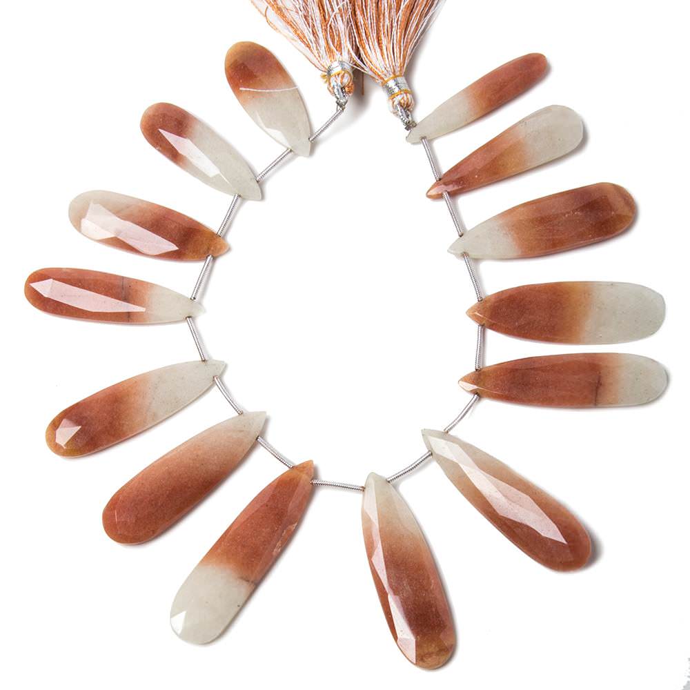 33x11-46x12mm Bi-color Jasper faceted pear beads 3 inch 14 pieces - Beadsofcambay.com