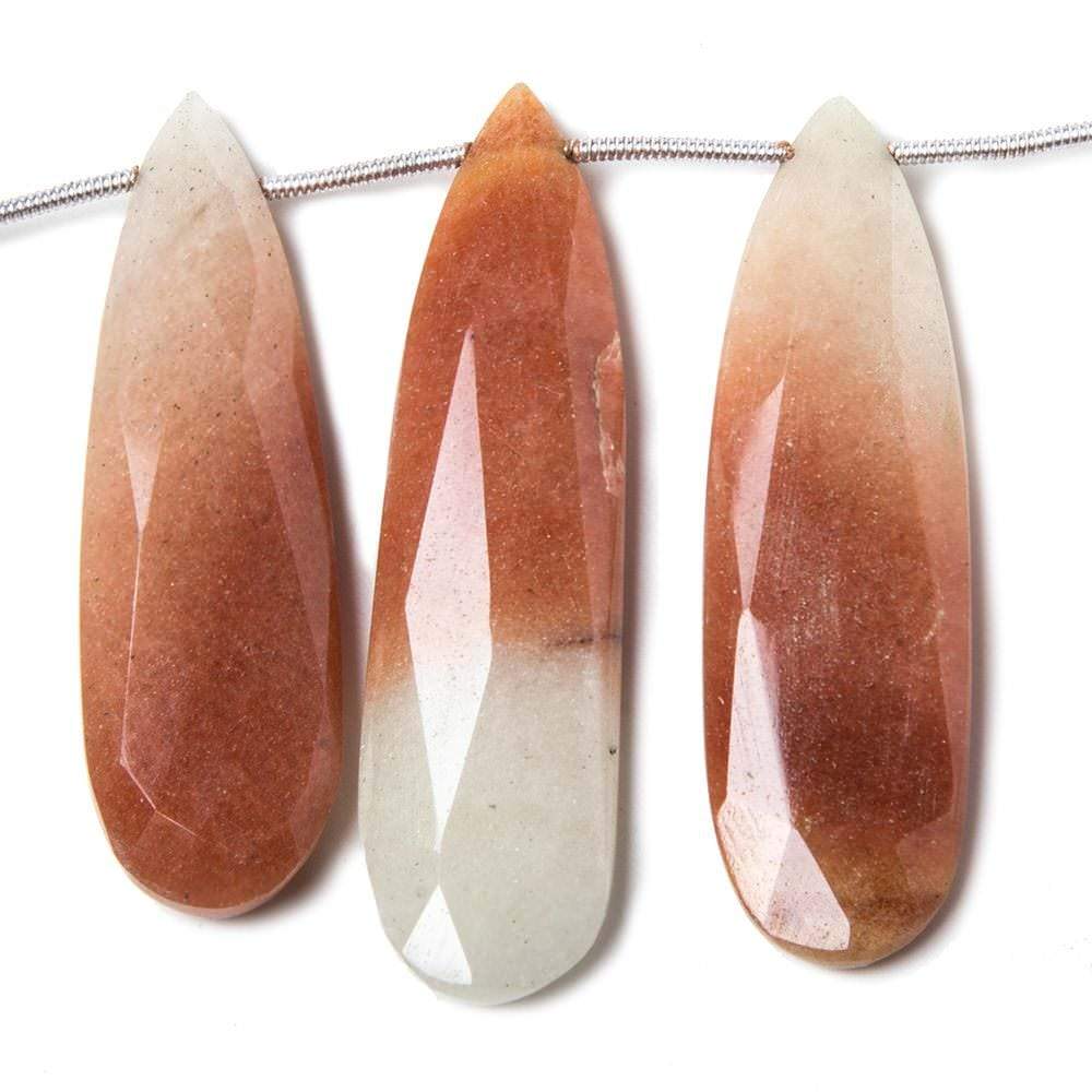 33x11-46x12mm Bi-color Jasper faceted pear beads 3 inch 14 pieces - Beadsofcambay.com