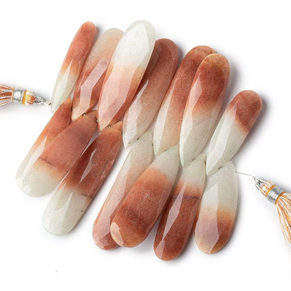 33x11-46x12mm Bi-color Jasper faceted pear beads 3 inch 14 pieces - Beadsofcambay.com