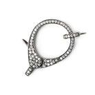 33x17mm Black Gold .925 Silver Pave CZ Lobster Clasp with CZ Ring 1 piece - Beadsofcambay.com