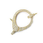 33x18mm Vermeil Pave CZ Lobster Clasp with CZ Ring 1 piece - Beadsofcambay.com
