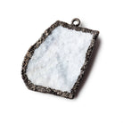 33x28mm Black Gold Leafed White Drusy Freeform Pendant 1 piece - Beadsofcambay.com