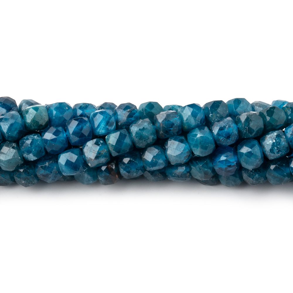 4mm Apatite Micro Faceted Cube Beads 12.5 inch 83 pieces - BeadsofCambay.com