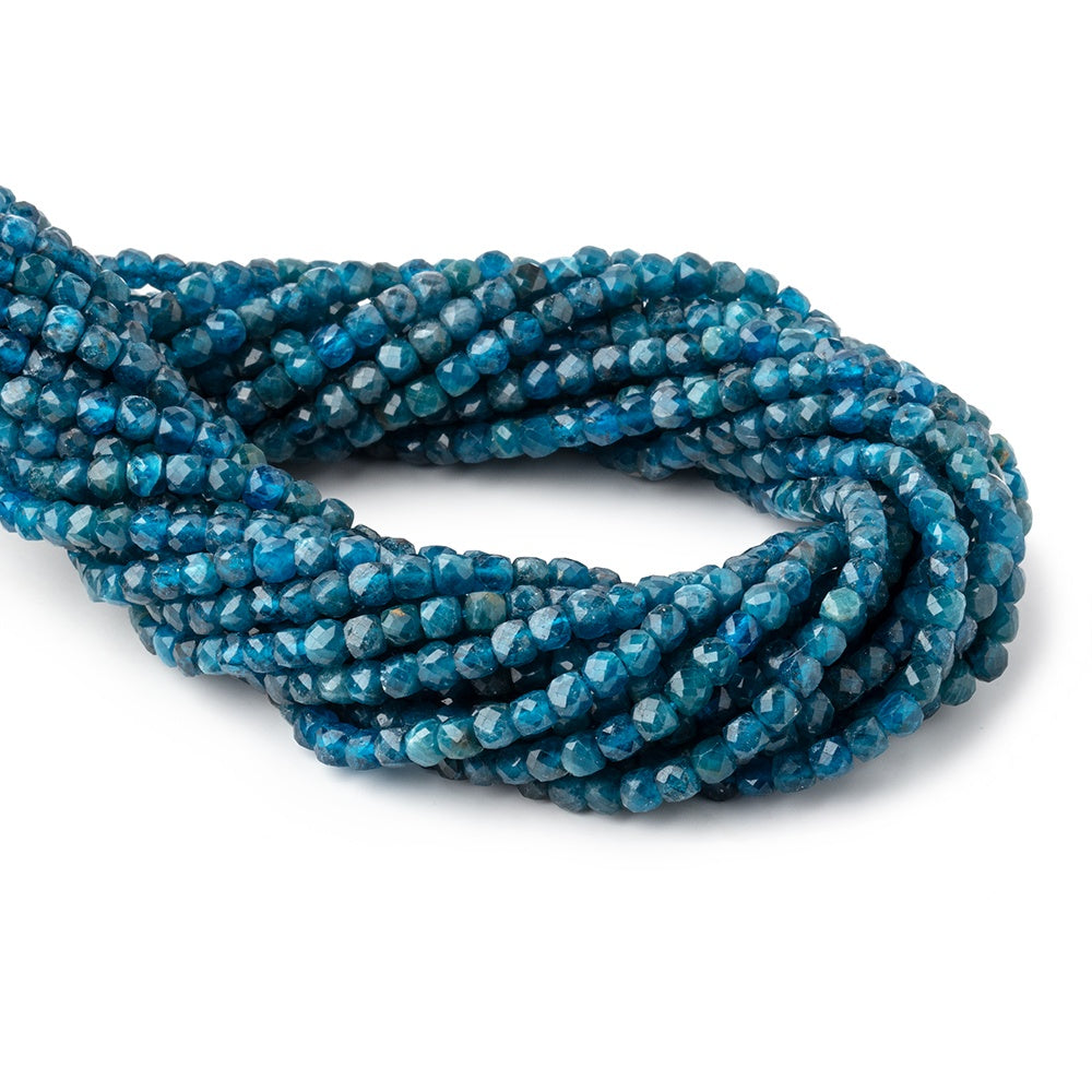 4mm Apatite Micro Faceted Cube Beads 12.5 inch 83 pieces - BeadsofCambay.com