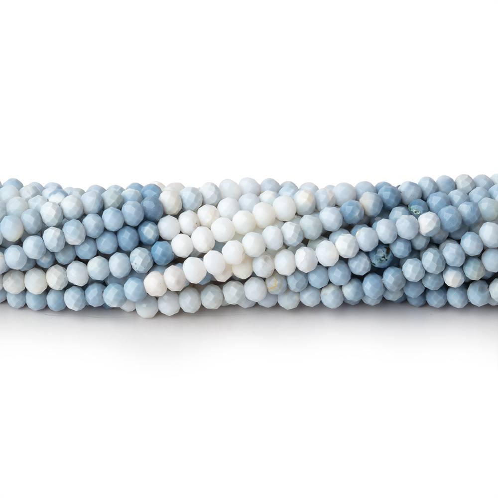 3mm Owyhee Denim Blue Opal Micro Faceted Rondelles 13 inch 132 Beads - BeadsofCambay.com