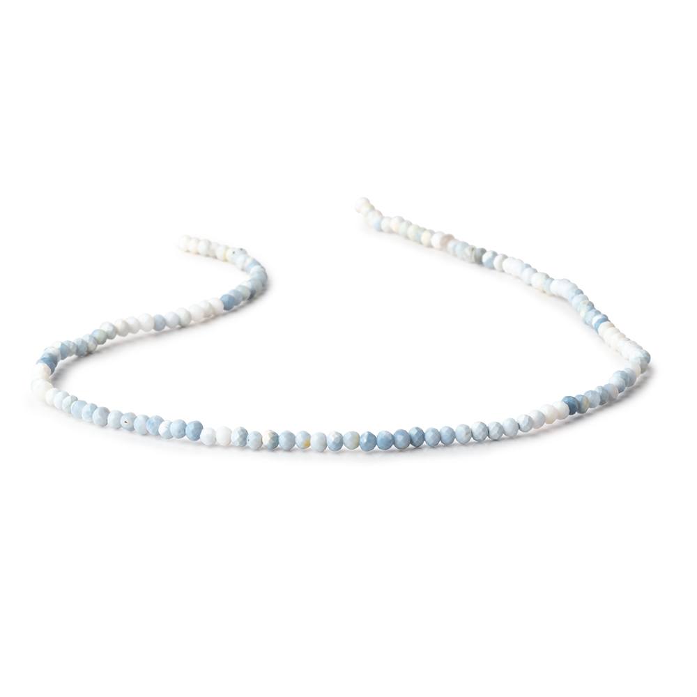 3mm Owyhee Denim Blue Opal Micro Faceted Rondelles 13 inch 132 Beads - BeadsofCambay.com