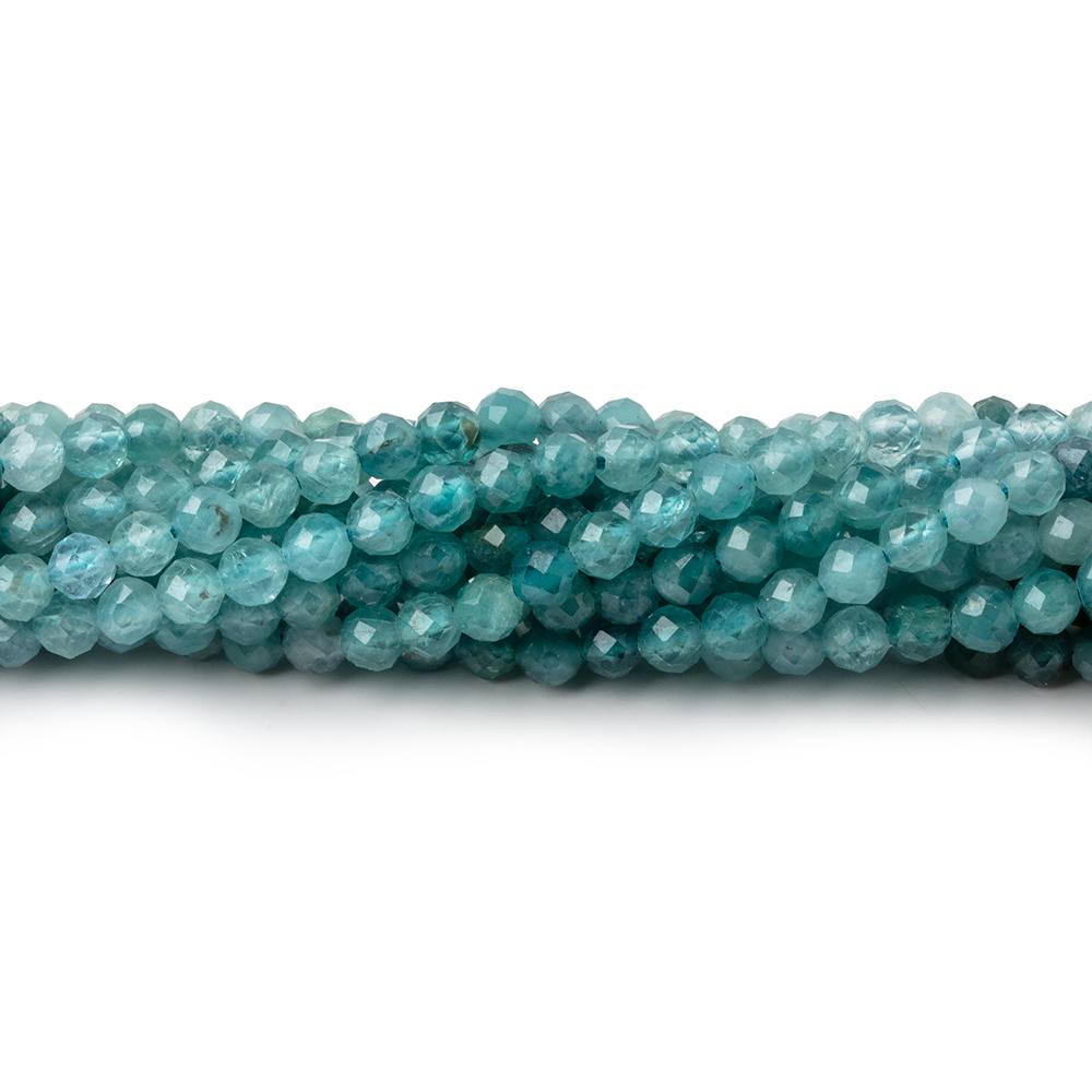 3mm Grandidierite microfaceted round beads 12.5 inch 110 pieces AA grade - BeadsofCambay.com